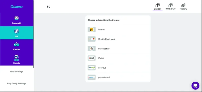 How to Deposit at Casumo Online Casino