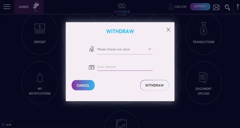 How to Withdraw from Genesis Casino Canada