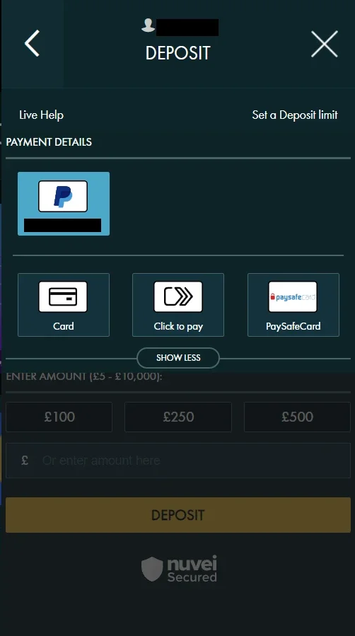 How to deposit at Grosvenor Casino UK