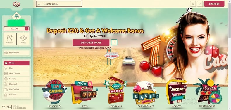 How to Deposit and Withdraw at 777 Casino UK