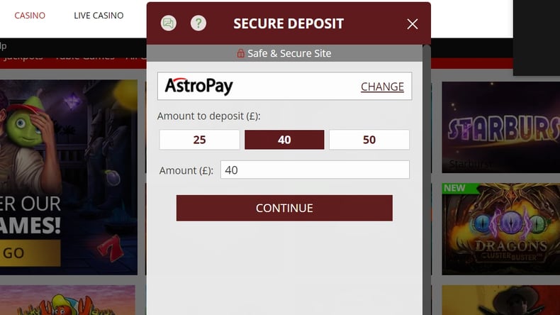 AstroPay Casinos UK Deposit
